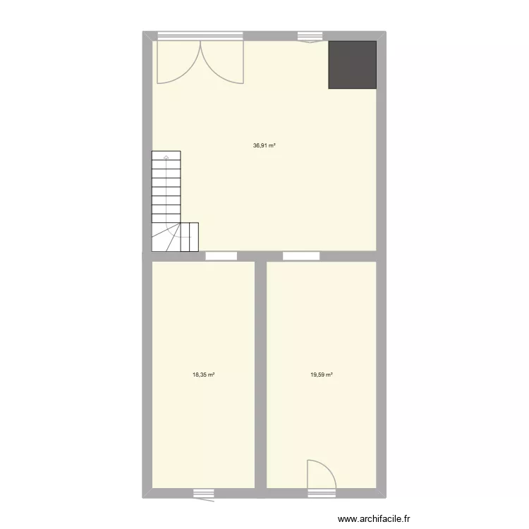plan RDC existant. Plan de 3 Pièces et 75 m² plan RDC existant. Plan de 3 Pièces et 75 m²