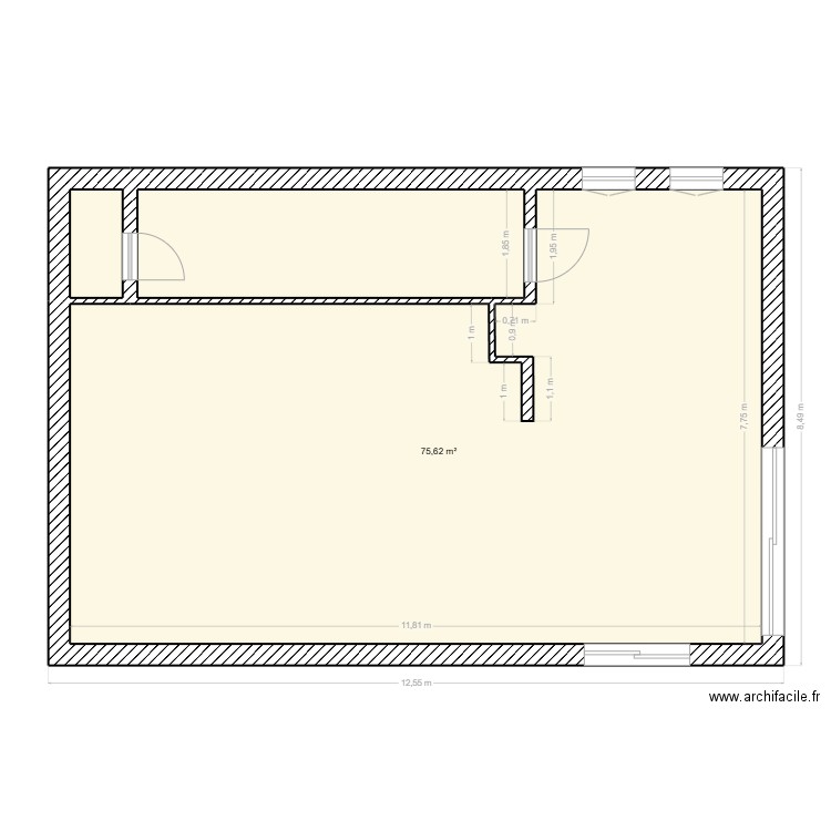 Examen 1 essai 2. Plan de 3 pièces et 90 m2