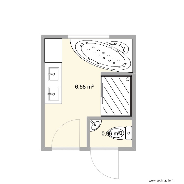 Eric salle de bain. Plan de 0 pièce et 0 m2