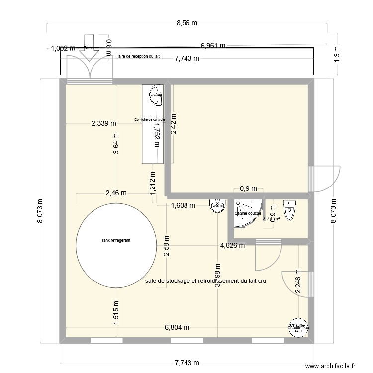 COOPERATIVE BOUDOUR EL KHAIRE. Plan de 2 pièces et 55 m2