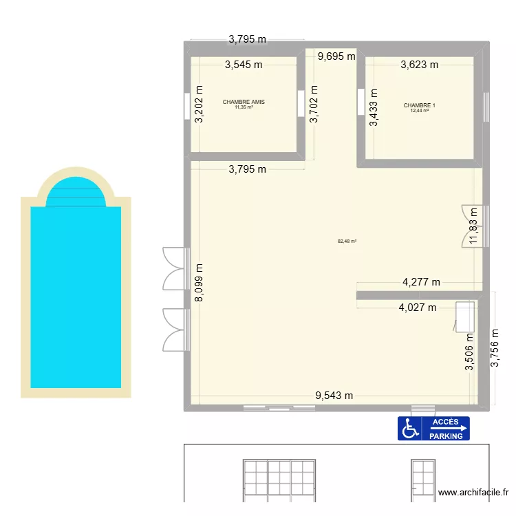 MALAZA 1 10X12. Plan de 3 pièces et 122 m²
