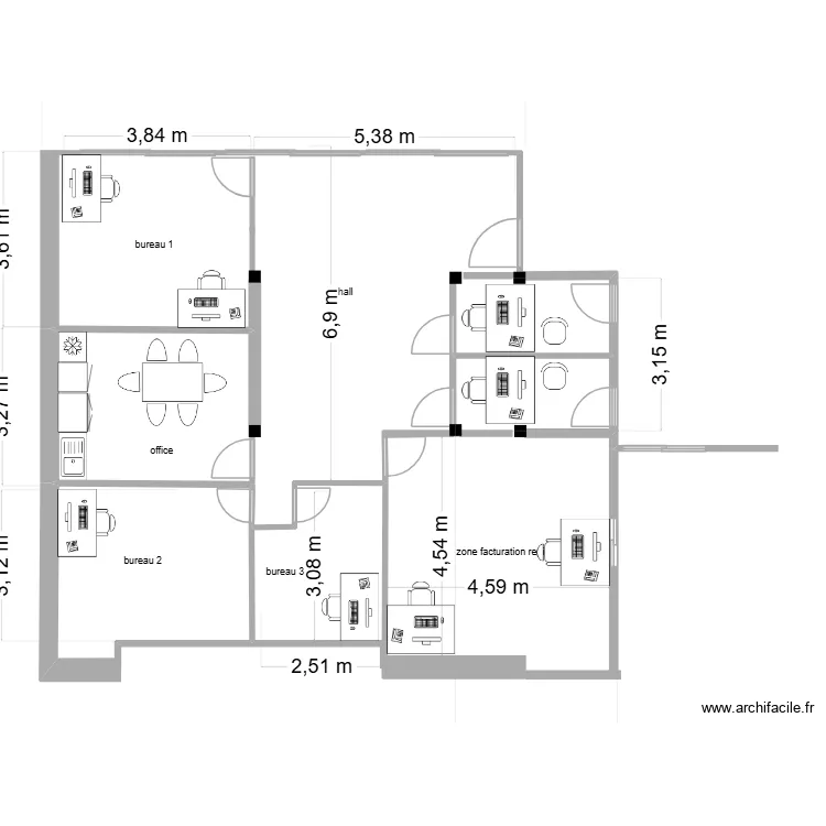 bureau des entrees. Plan de 