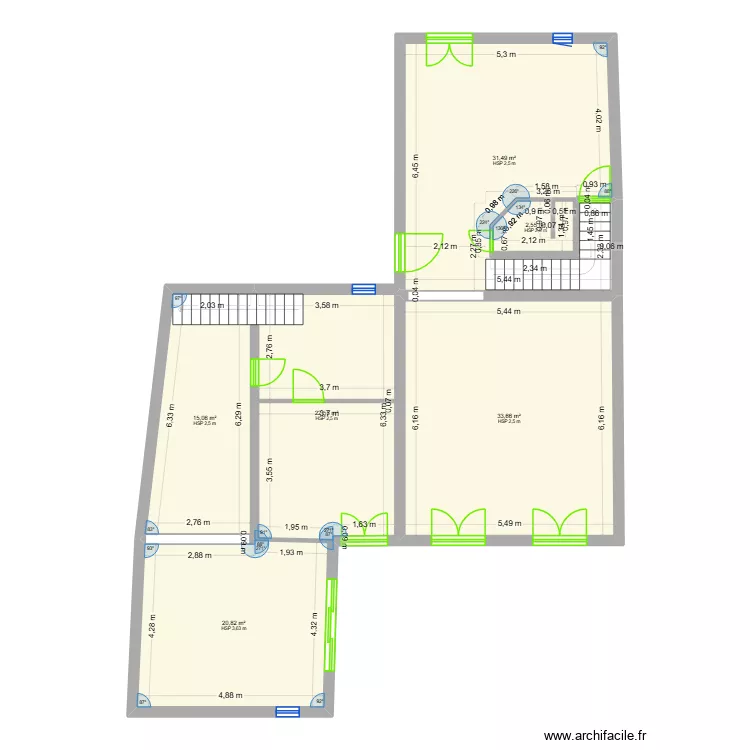 St-Foy2. Plan de 6  et 126 m²