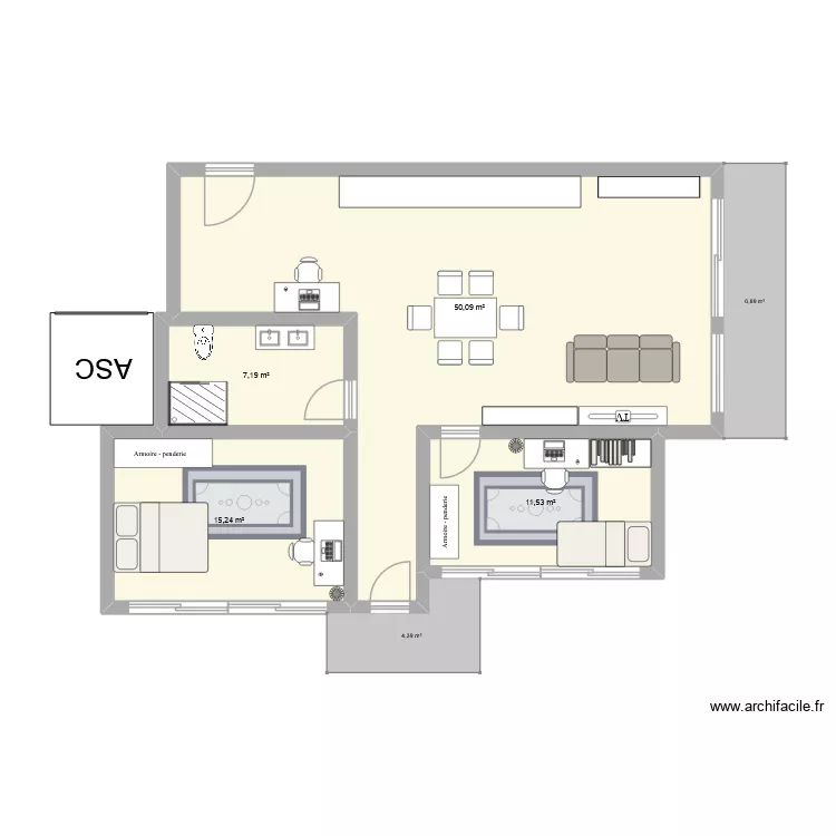 CACA. Plan de 4 Pièces et 84 m² CACA. Plan de 4 Pièces et 84 m²