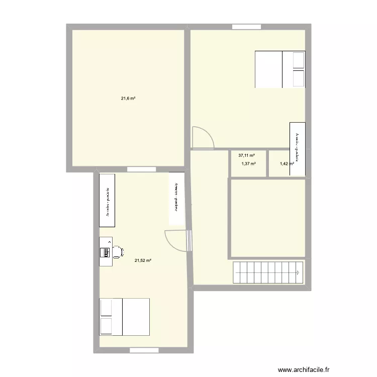 plan etage pontault. Plan de 5  et 83 m²