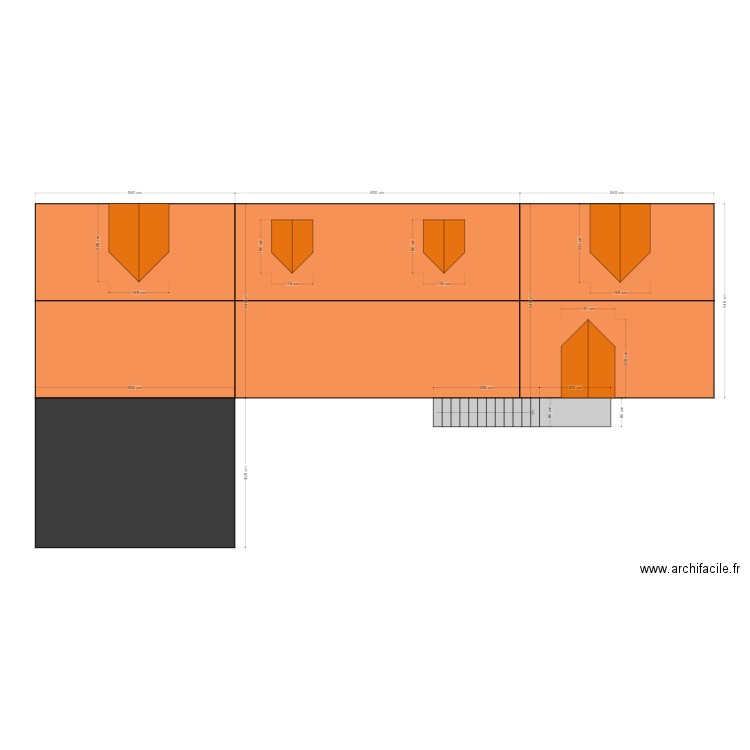 plan haut toit. Plan de 0 pièce et 0 m2