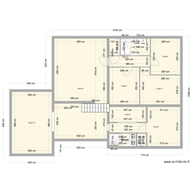 BARBARA ROMAIN. Plan de 11 pièces et 134 m2