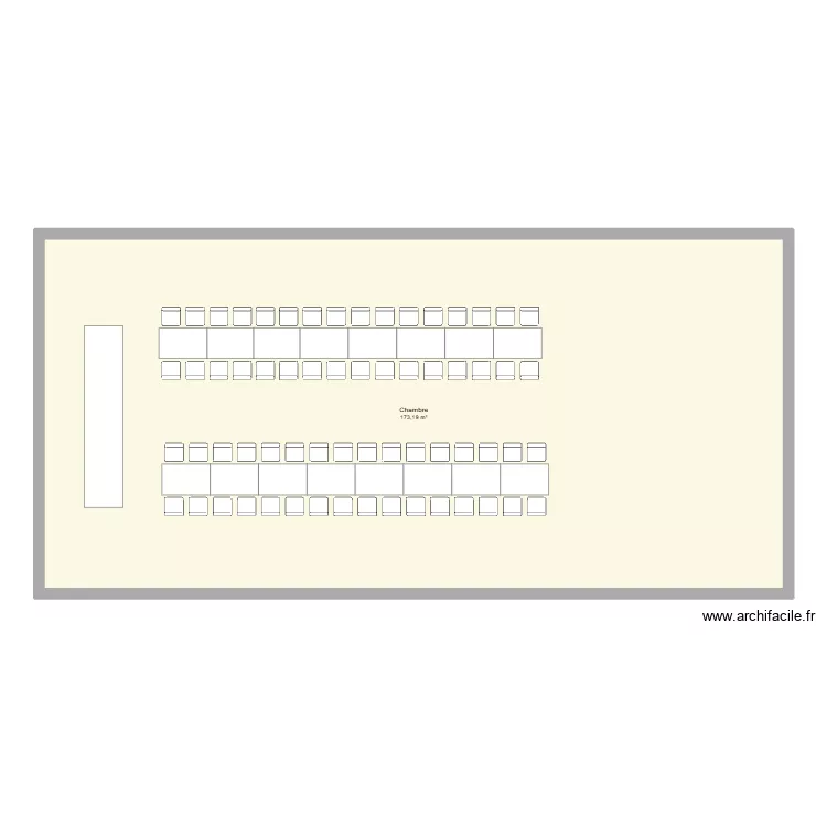 plan de table. Plan de 1 Pièce et 173 m²
