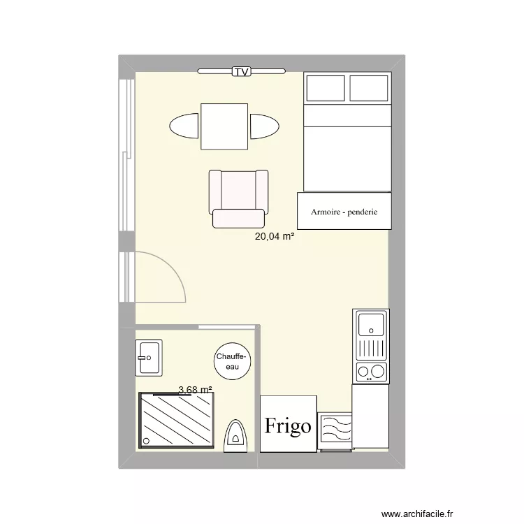 annexe. Plan de 2  et 24 m²