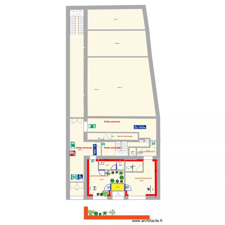 SCI Bern&eacute; 3 Fleuriste. Plan de 