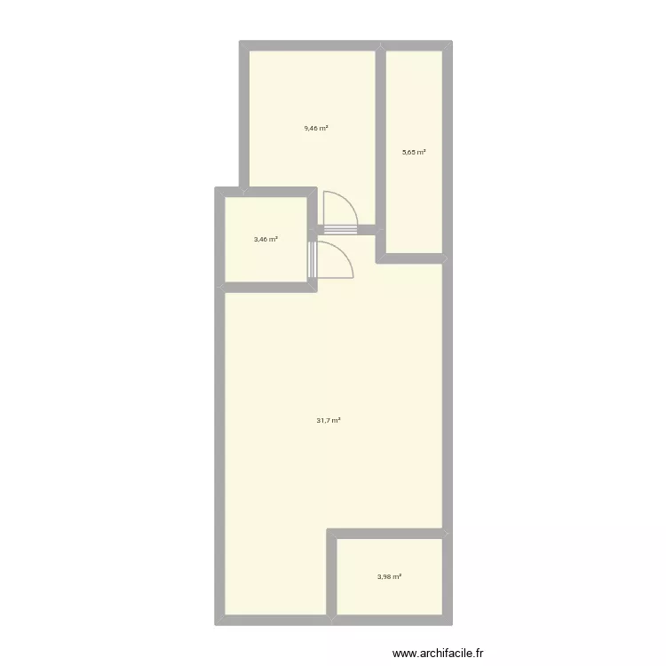 Appart. Plan de 5  et 54 m²