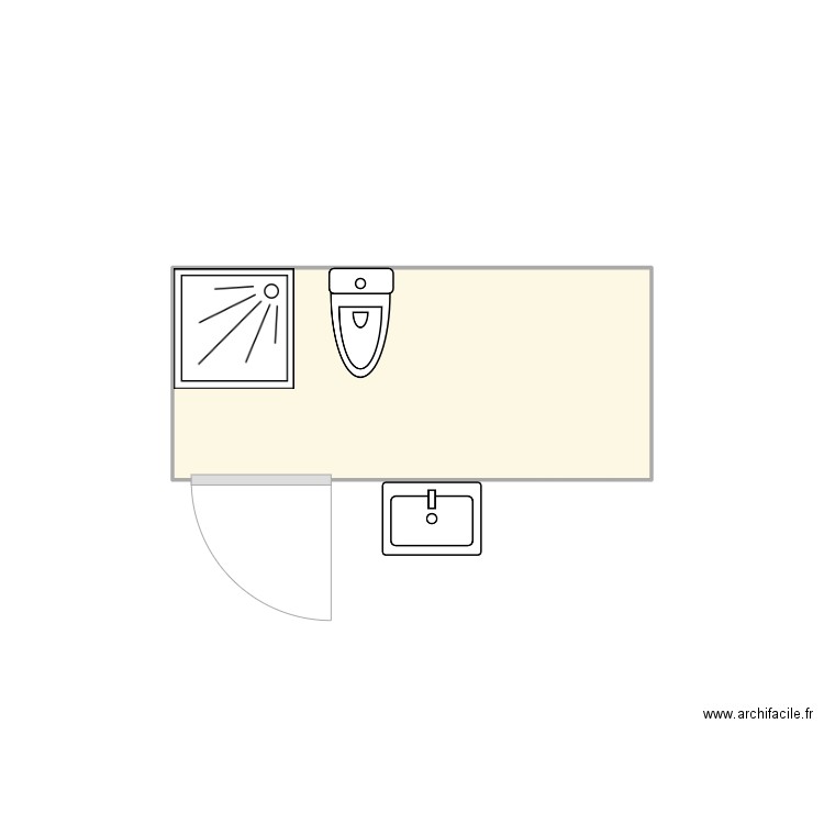 SDB. Plan de 1 pièce et 3 m2