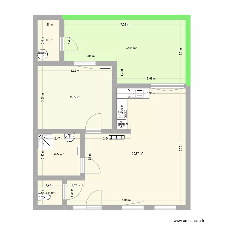 Pic-au-Vent-1. Plan de 6  et 85 m²