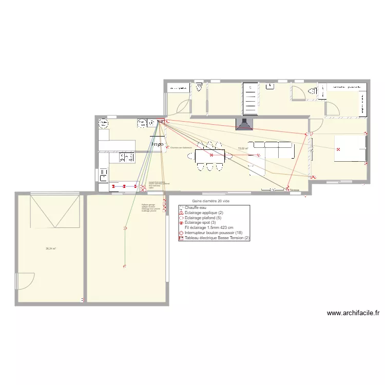 Corse maison &eacute;clairage BP. Plan de 