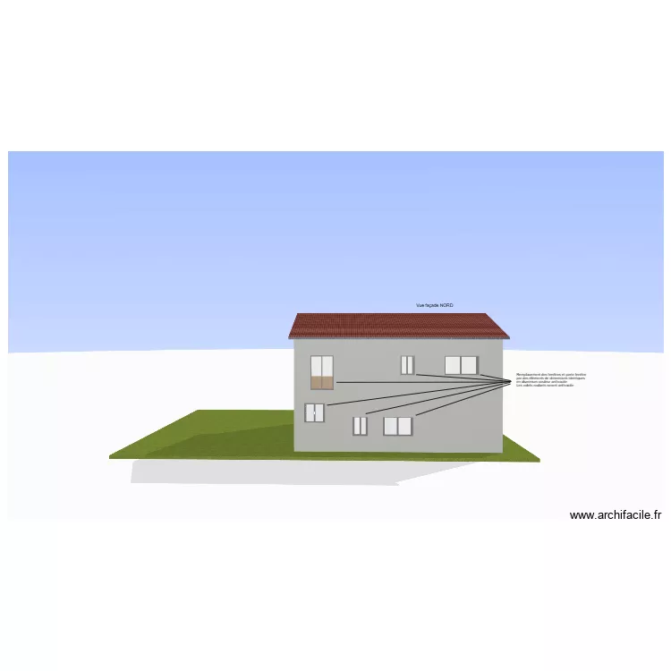 DPC4 Fa&ccedil;ade nord. Plan de 