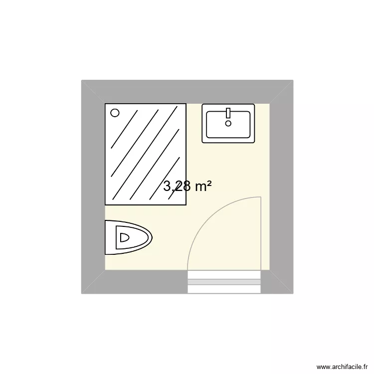 SDB 1 - V2. Plan de 1 et 3 m² SDB 1 - V2. Plan de 1 et 3 m²