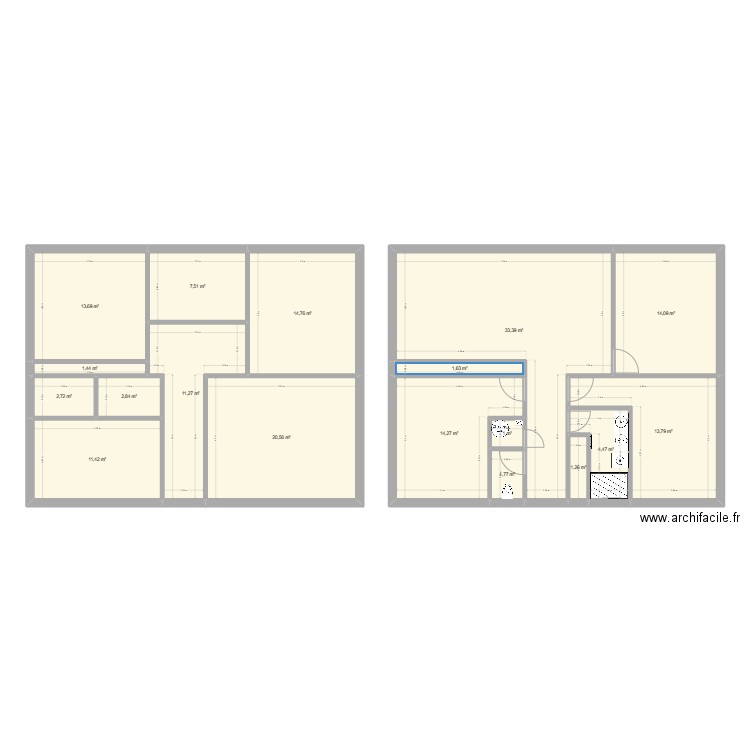 Plan Original V2. Plan de 18 pièces et 172 m2