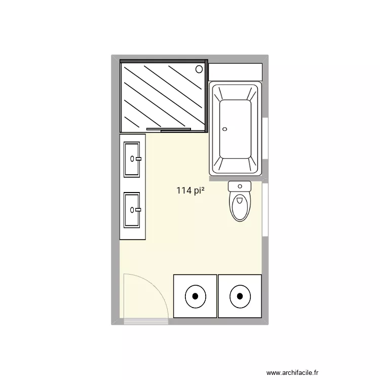Salle de bain Vincent #4A. Plan de 