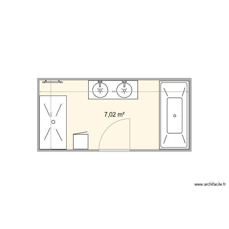 SDB 1. Plan de 0 pièce et 0 m2