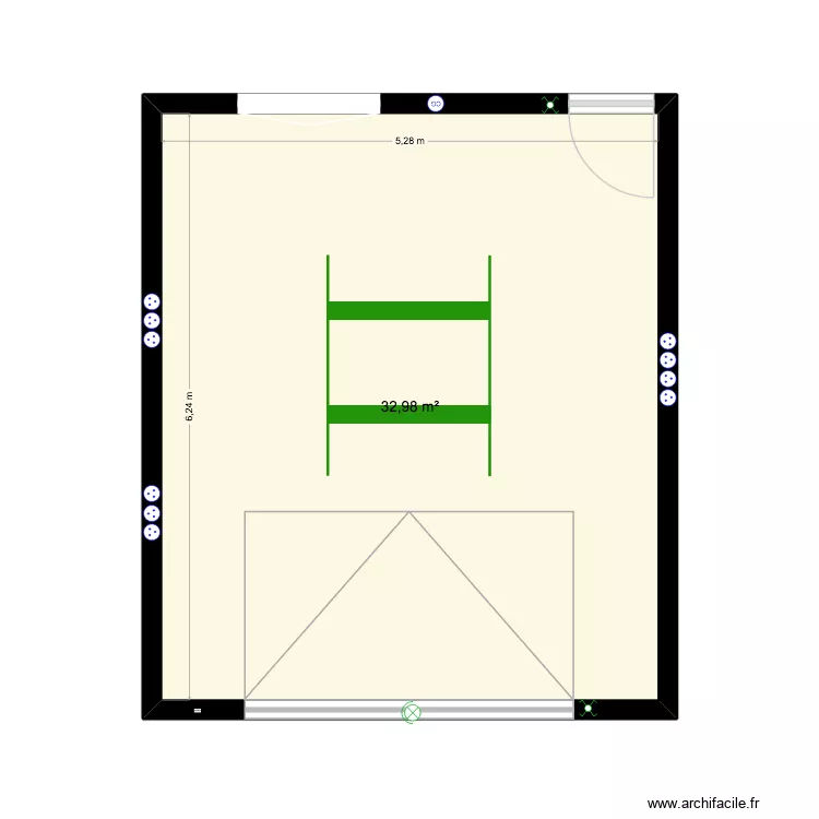 garage. Plan de 1 Pièce et 33 m² garage. Plan de 1 Pièce et 33 m²