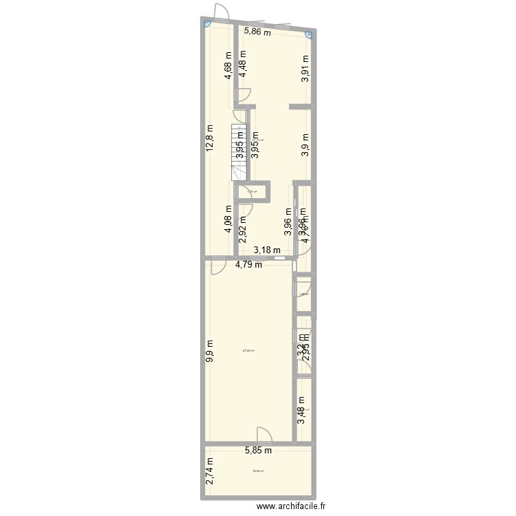n89. Plan de 7 pièces et 139 m2