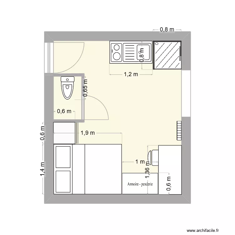 CH 201 - IMMEUBLE CLUSES version 3. Plan de 2  et 15 m²