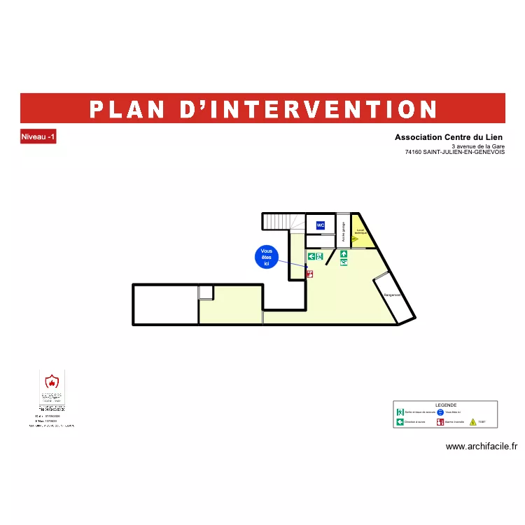 Plan d'intervention Association centre du lien. Plan de 10 Pièces et 73 m² Plan d'intervention Association centre du lien. Plan de 10 Pièces et 73 m²