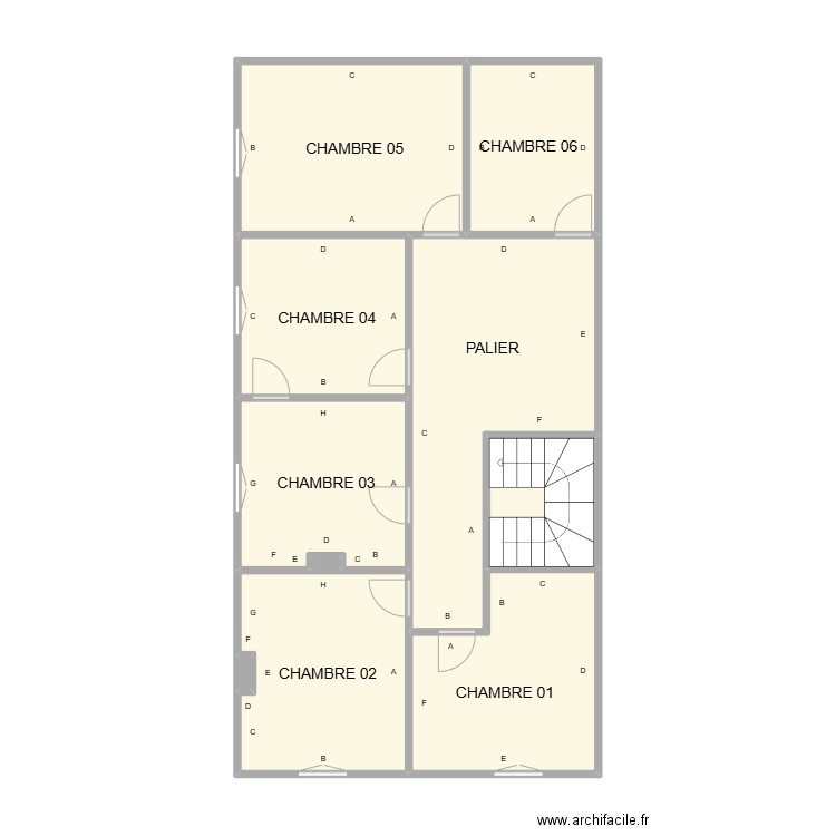 ETAGE MAS DES CAPITAINES PB. Plan de 10 pièces et 63 m2