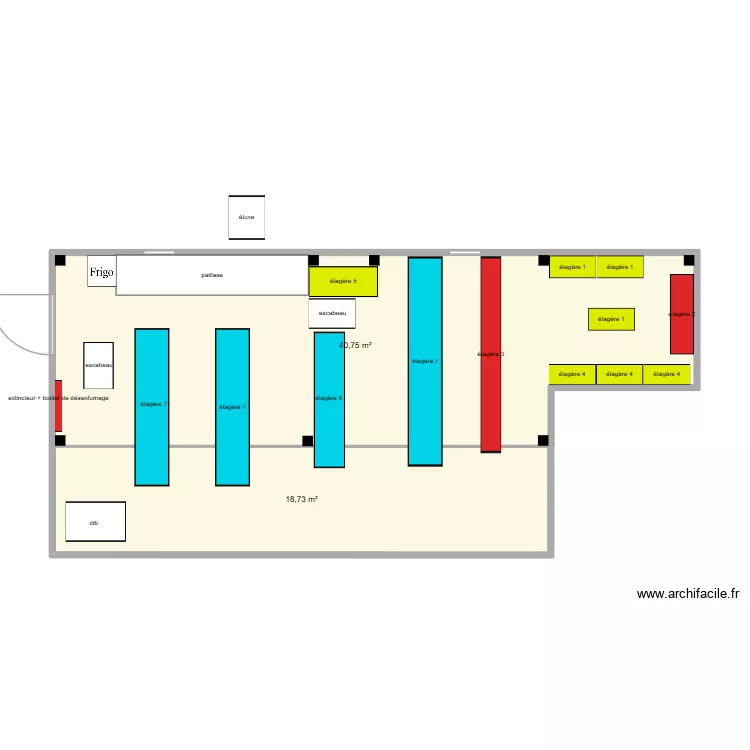 &eacute;chantilloth&egrave;que autom. Plan de 2  et 59 m²