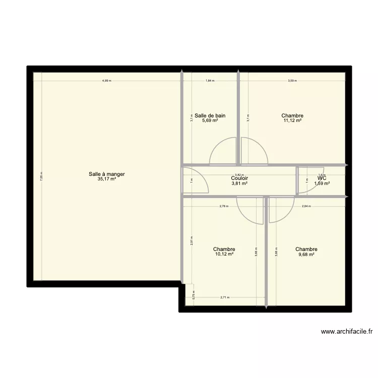 PLan permis de construire. Plan de 7  et 77 m²