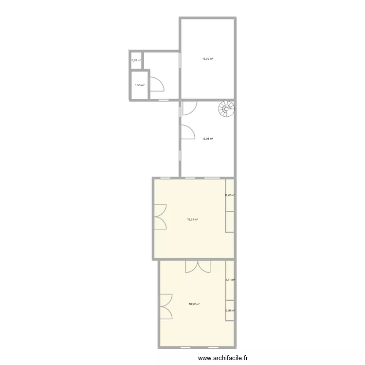 Rez de chaussée 1. Plan de 9 et 70 m² Rez de chaussée 1. Plan de 9 et 70 m²