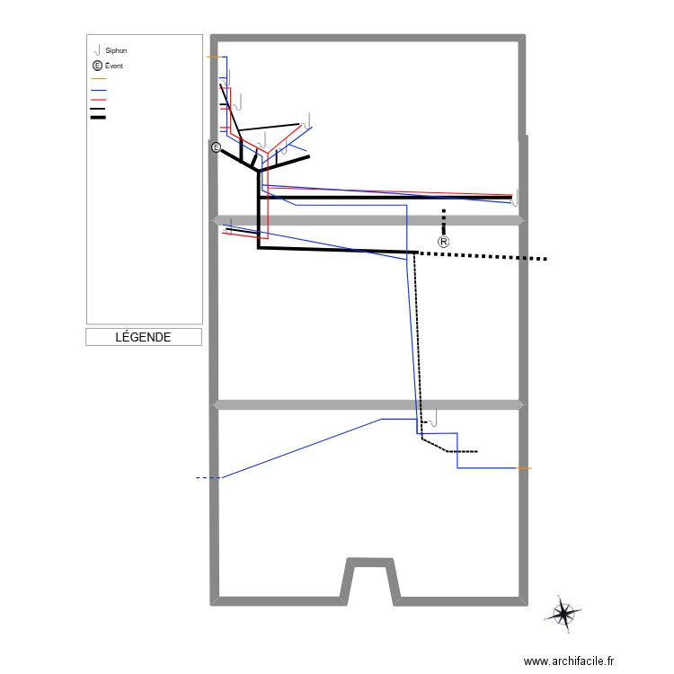 Dionne Gauthier plomberie_002. Plan de 2 pièces et 92 m2