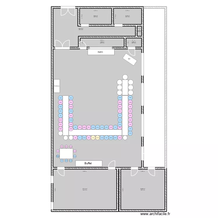 Anniversaire 30 ans. Plan de 9  et 327 m²
