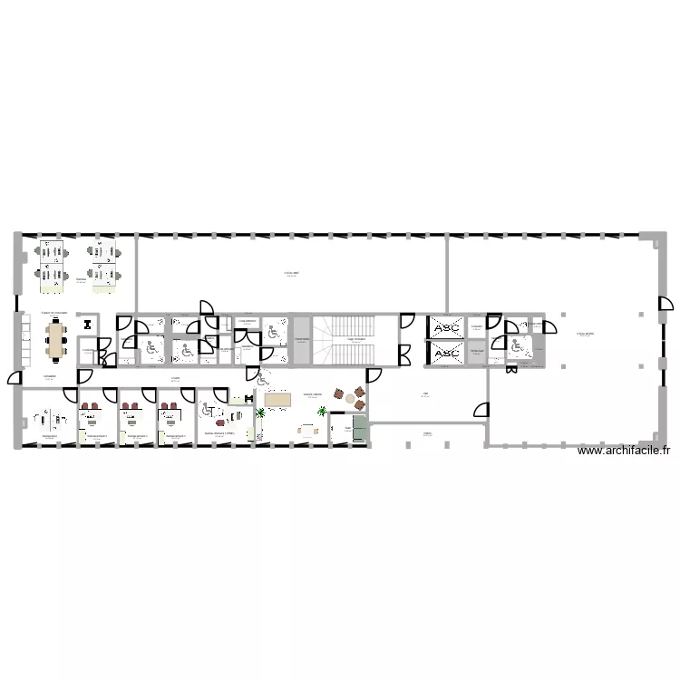 Clermont Ferrand RDC. Plan de 88  et 625 m²