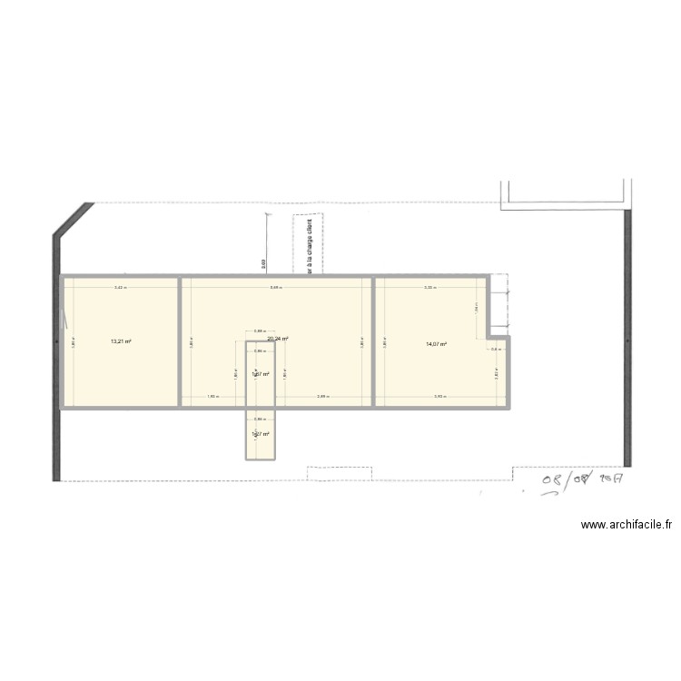 EtageV2. Plan de 5 pièces et 50 m2