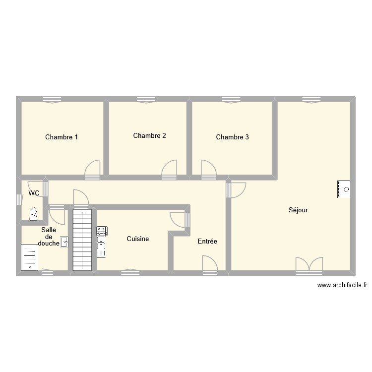 lebreton rdc. Plan de 9 pièces et 142 m2