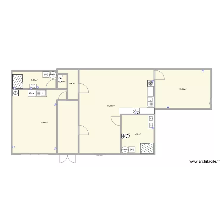 rez de chaussé. Plan de 7 Pièces et 99 m² rez de chaussé. Plan de 7 Pièces et 99 m²