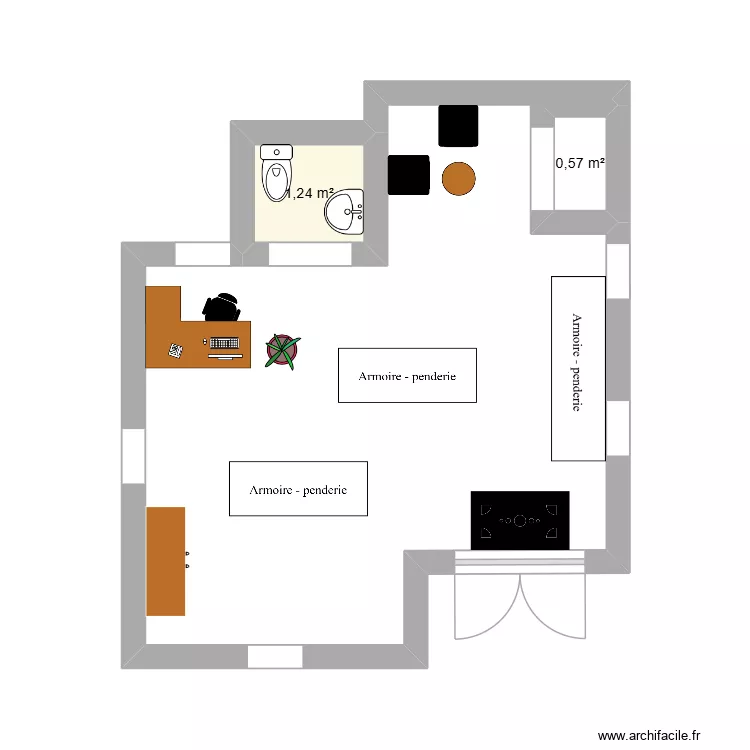 magasin. Plan de 2 pièces et 2 m² magasin. Plan de 2 pièces et 2 m²