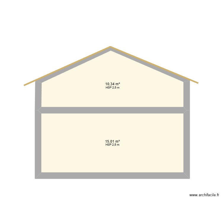plan coupe 2025. Plan de 2 pièces et 25 m2