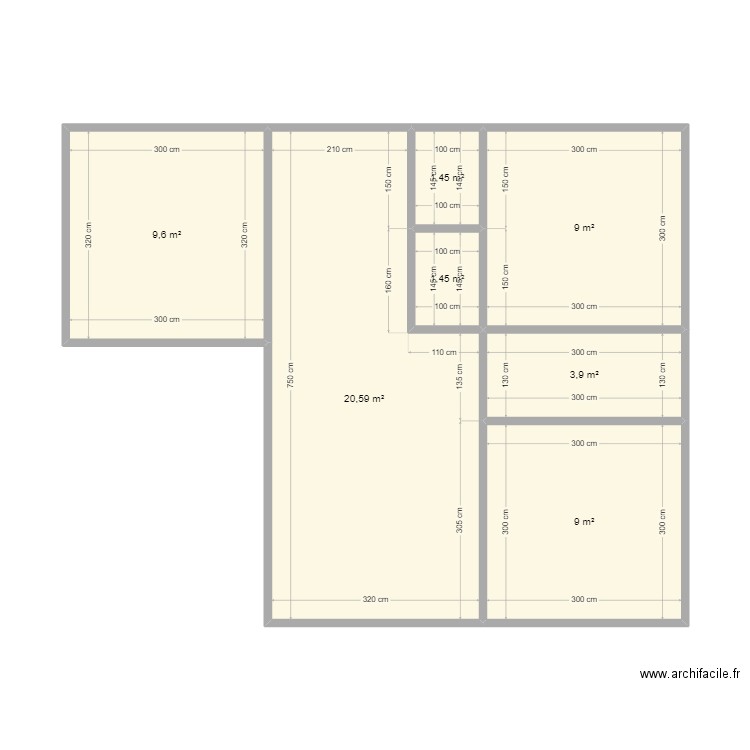 PLAN ANTSAL T3. Plan de 7 pièces et 55 m2