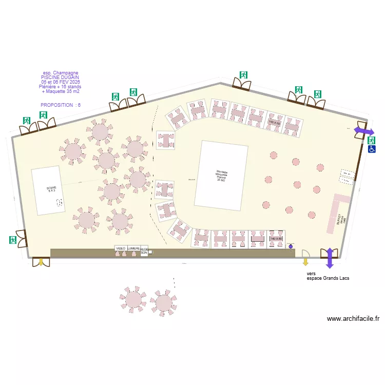 espace champagne PISCINE DUGAIN 05 et 06 FEV 2026 PROP 6 gala. Plan de 1 et 584 m² espace champagne PISCINE DUGAIN 05 et 06 FEV 2026 PROP 6 gala. Plan de 1 et 584 m²