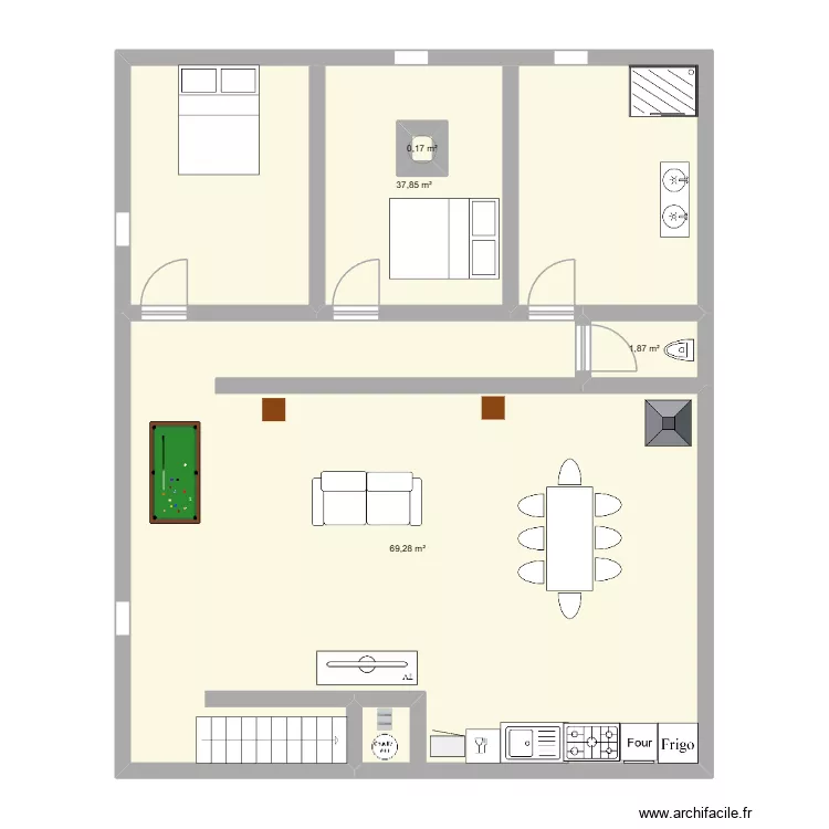 projet restaurant. Plan de 4 pièces et 110 m² projet restaurant. Plan de 4 pièces et 110 m²