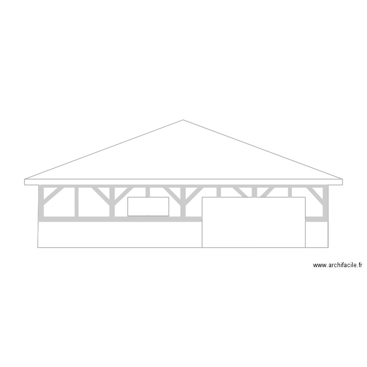 facade ouest. Plan de 8 pièces et 18 m2