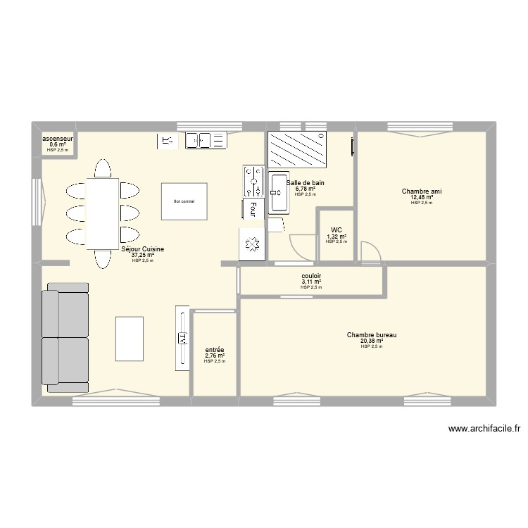 test 5 pp 14 ba meubles. Plan de 0 pièce et 0 m2