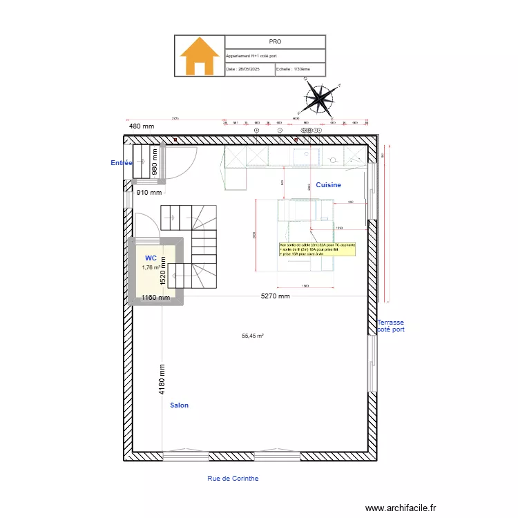 notre appart R+1. Plan de 