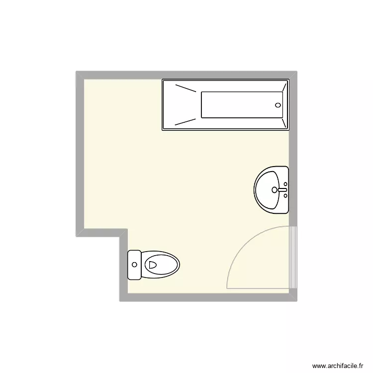 salle de bain FP. Plan de 1  et 7 m²