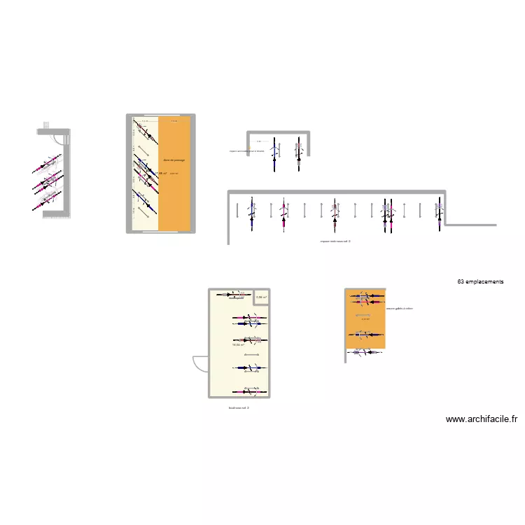 Fontarabie. Plan de 3  et 34 m²