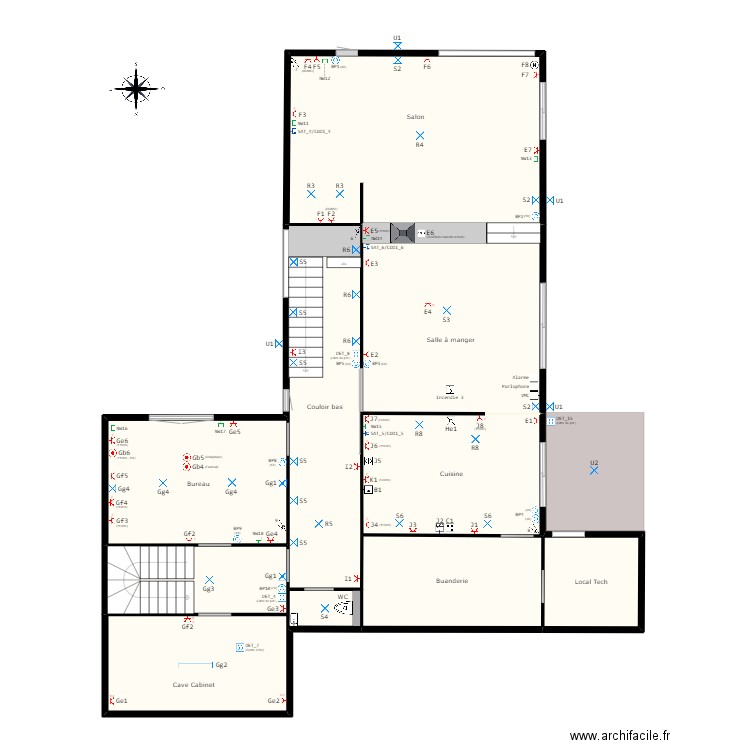 Home (Schéma électrique) v2.05. Plan de 10 pièces et 162 m2