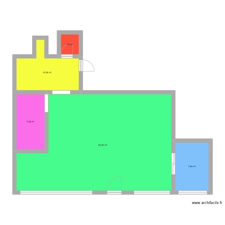 plan l'atelier à lunettes. Plan de 5 pièces et 91 m2