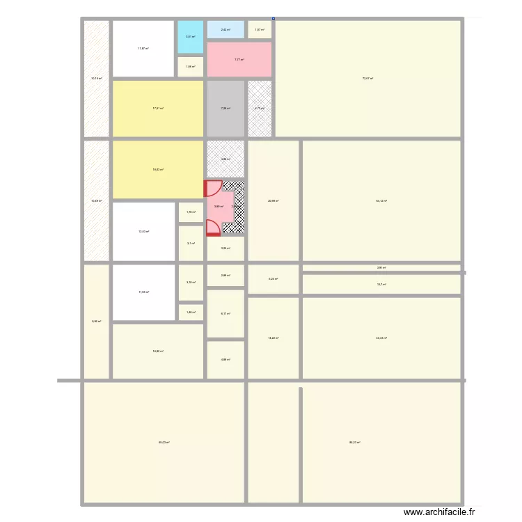Plan EECI Kone DABOU VTEST 2P. Plan de 37 pièces et 572 m²